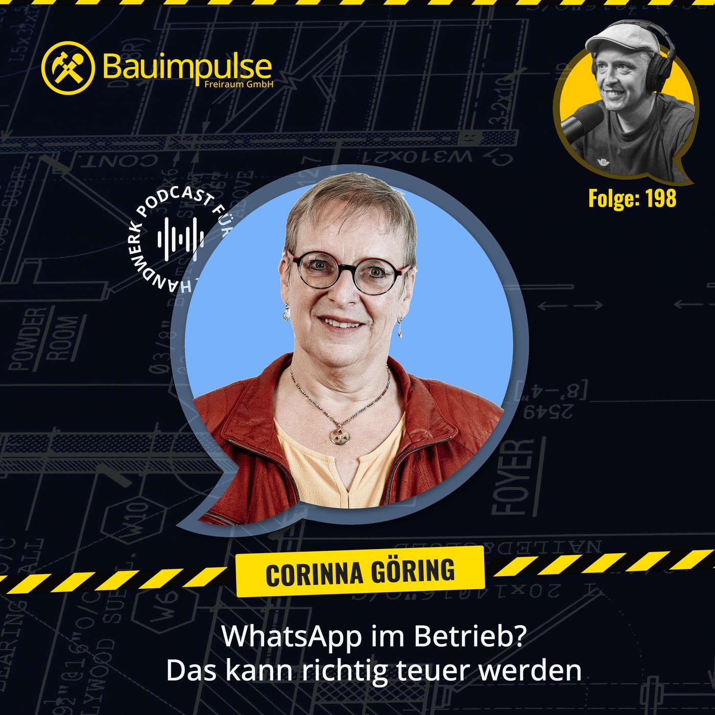 Cover Bauimpulse Folge 198: Corinna Göring, WhatsApp im Betrieb? Das kann richtig teuer werden